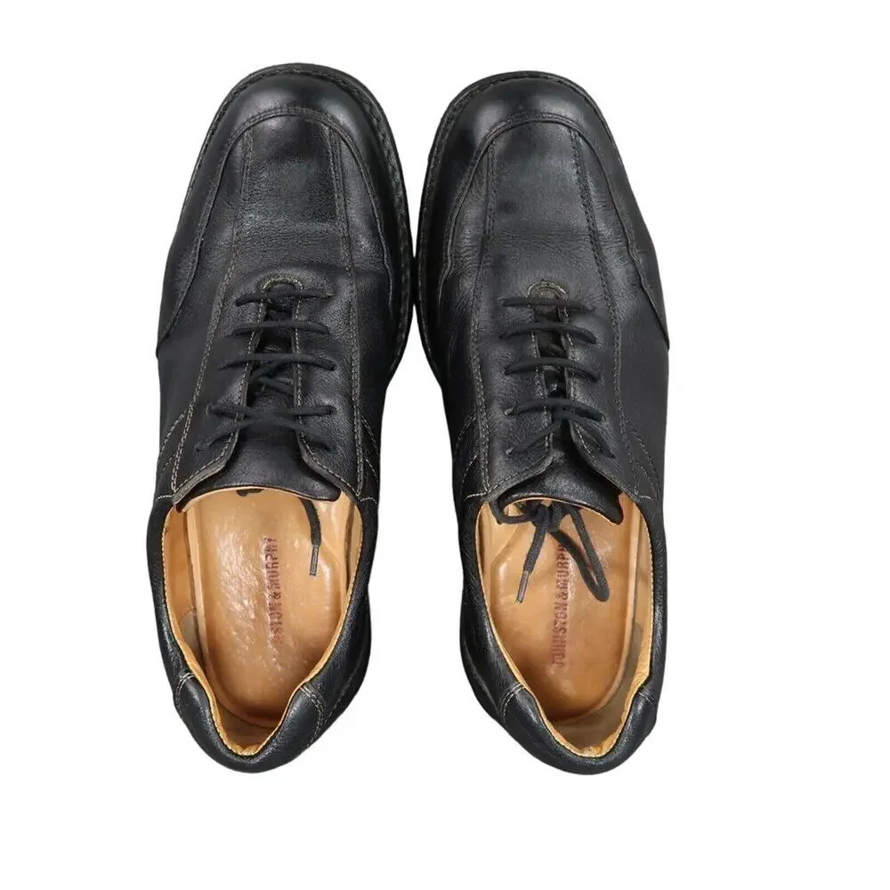 Johnston & Murphy Shoes Men 10 Oxford Leather Shuler Athletic Black Comfort Work